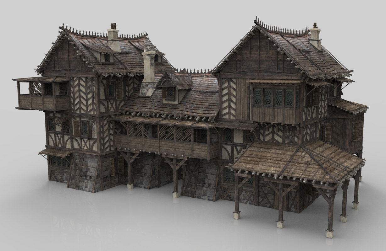 free model blender castle 3d 3D 1307585 TurboSquid  fantasy Medieval house building