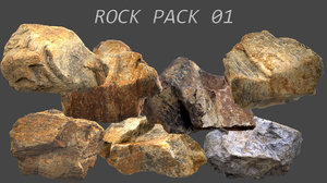 rock pack 01 3D model