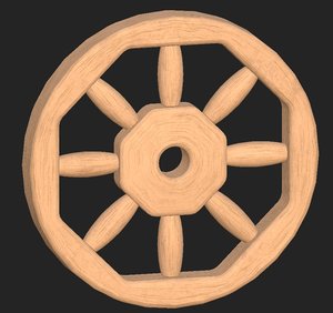 wooden wheel 3D