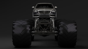 3D monster truck mercedes maybach model