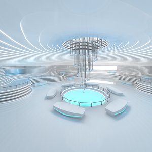 sci-fi exhibition room design 3D model
