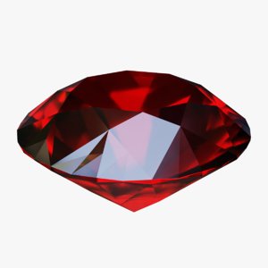 3D bloody red ruby