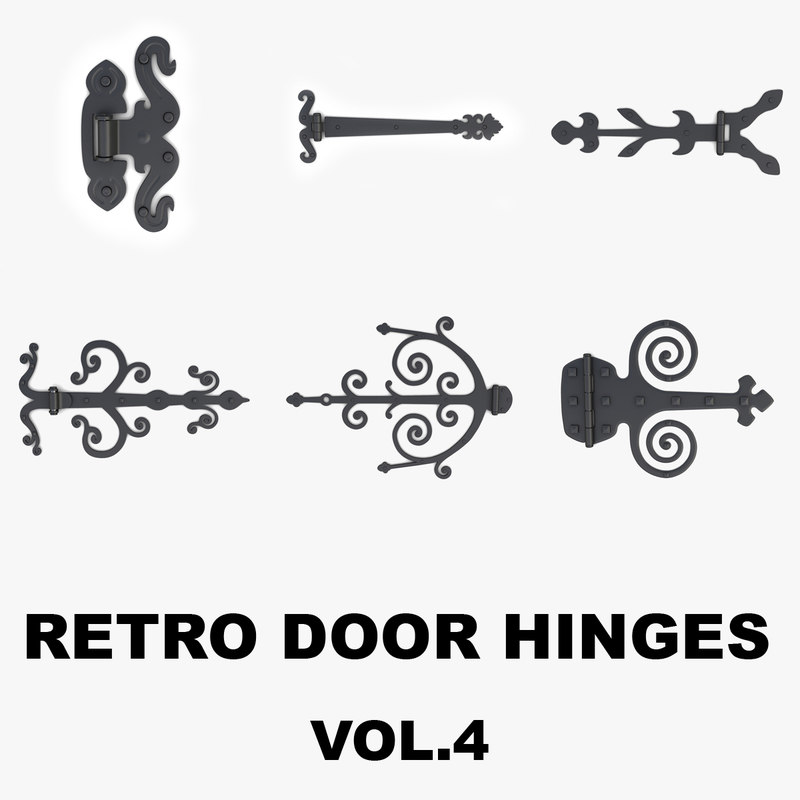 3D retro door gate hinges model TurboSquid 1307770