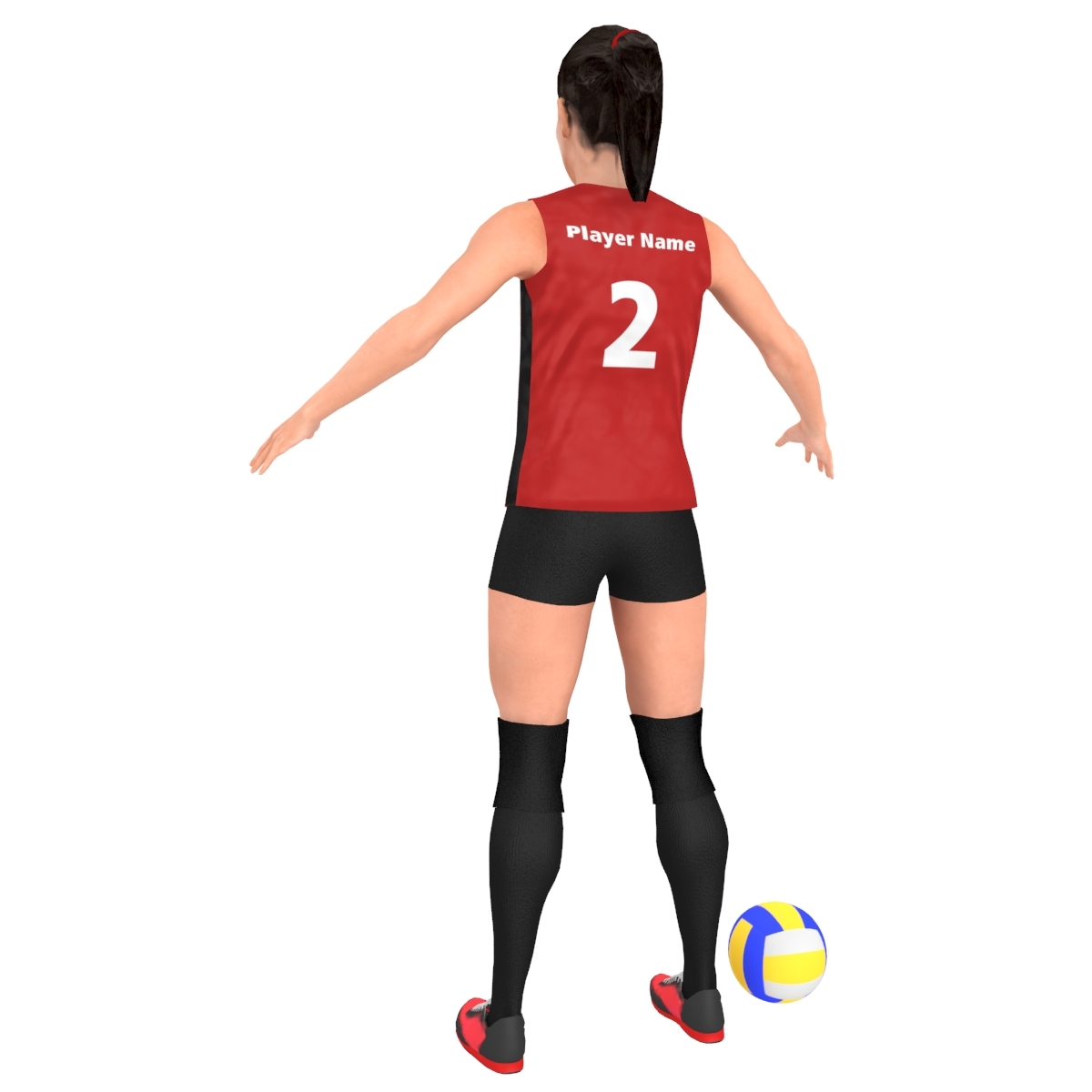 3D female volleyball player ball TurboSquid 1307829