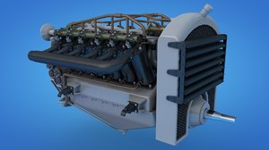 3D aircraft engine eagle model