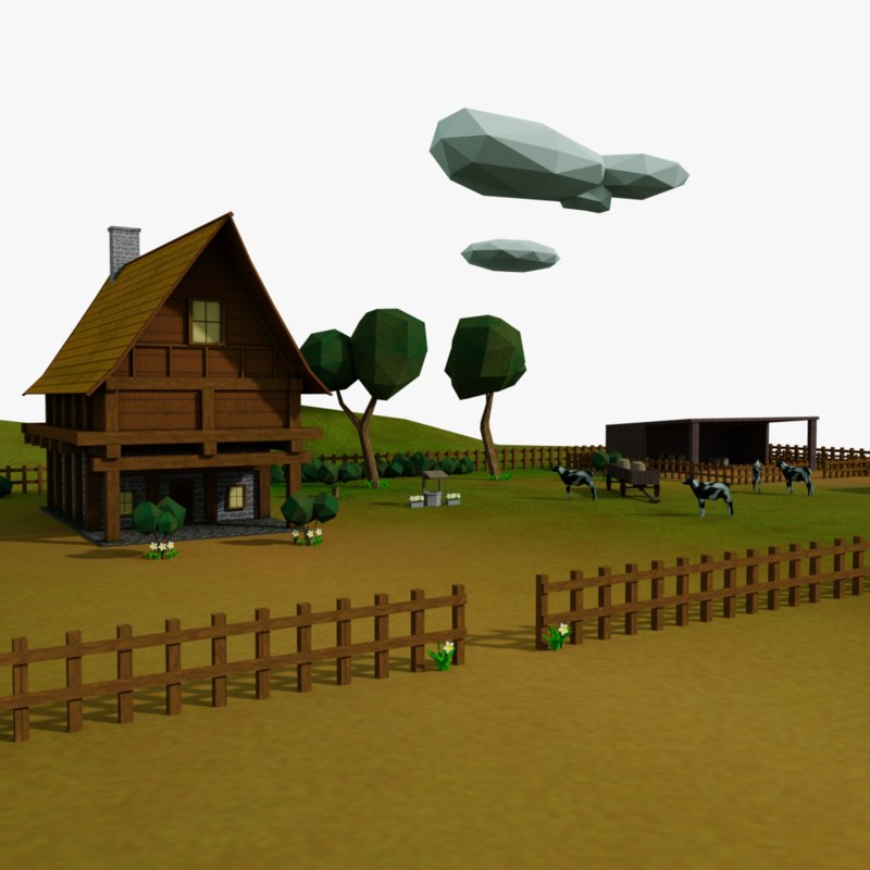 Scene cartoon cottage 3D - TurboSquid 1307935