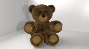 brown stuffed fluffy bear 3D model