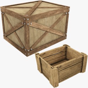3D model wooden box v1