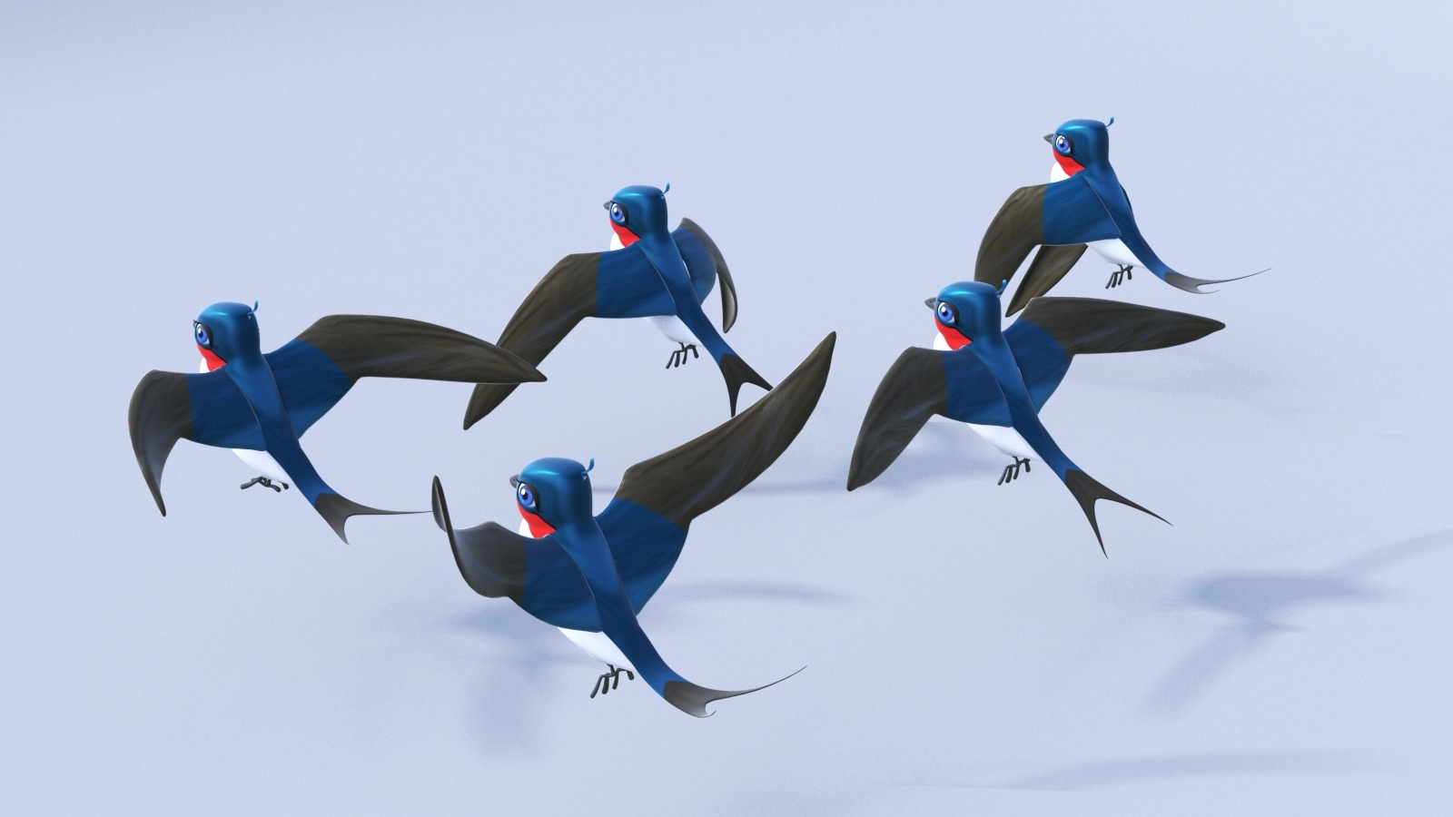 燕子坐着飞行3d模型