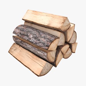 realistic firewood 3D model