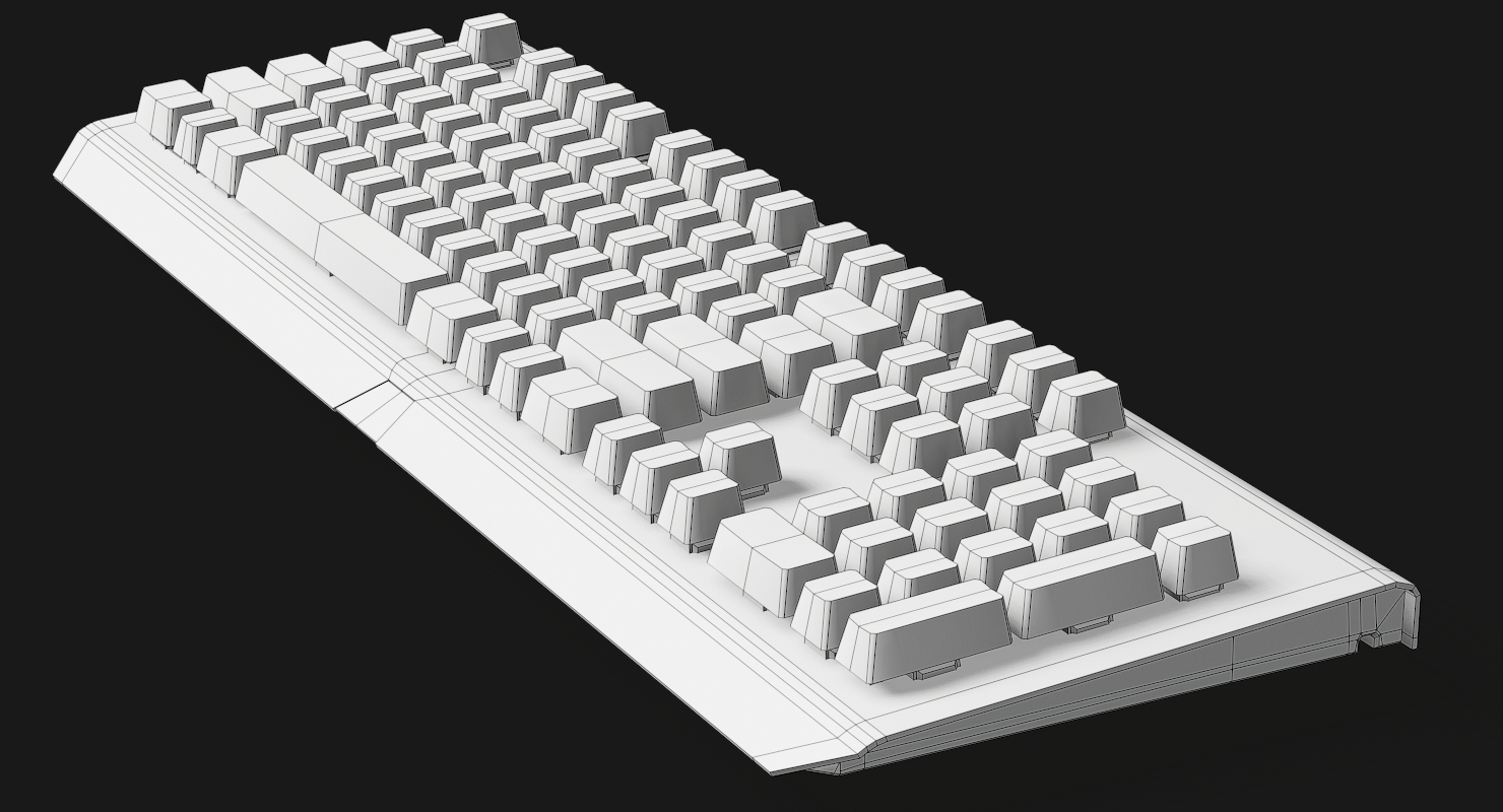 razer blackwidow x色度机械键盘低聚3d模型