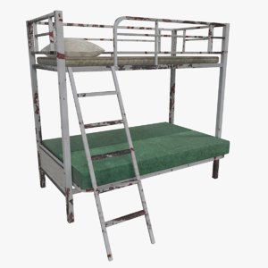 3D old bunk bed