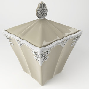 3D baroque sugar bowl model
