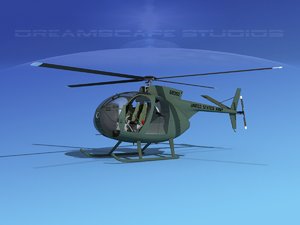 rotors hughes oh-6 cayuse 3D model