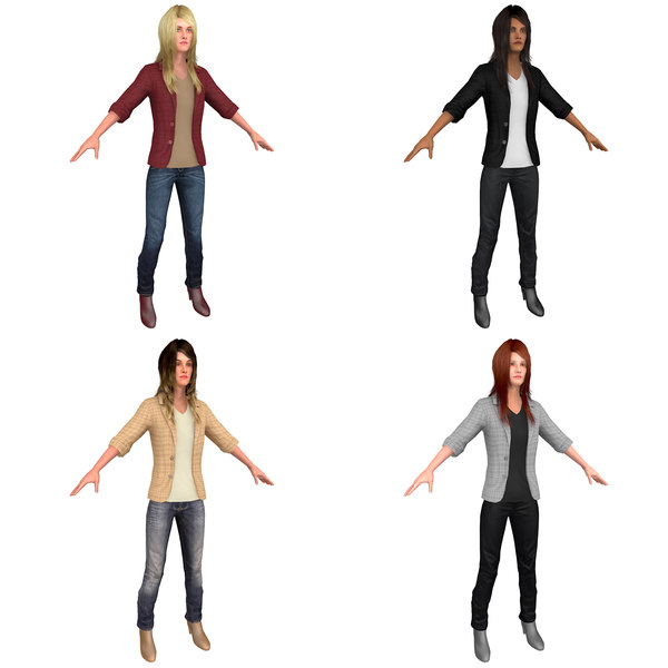 pack casual woman 3D