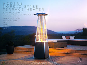 modern nordic terrace heater 3D