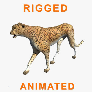 3D cheetah rigged animation