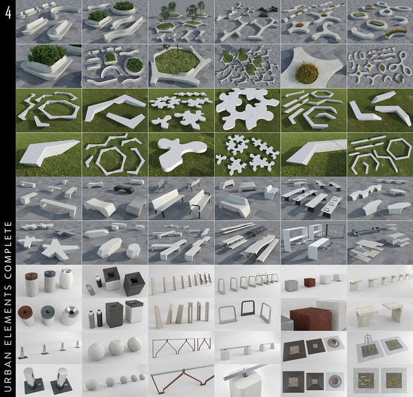 urban elements 3D model