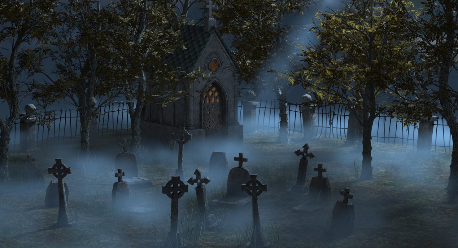 Cartoon cemetery model - TurboSquid 1310992