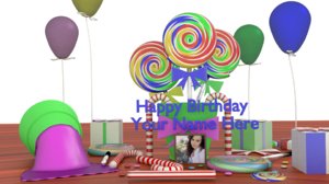 3D lollipop happy birthday