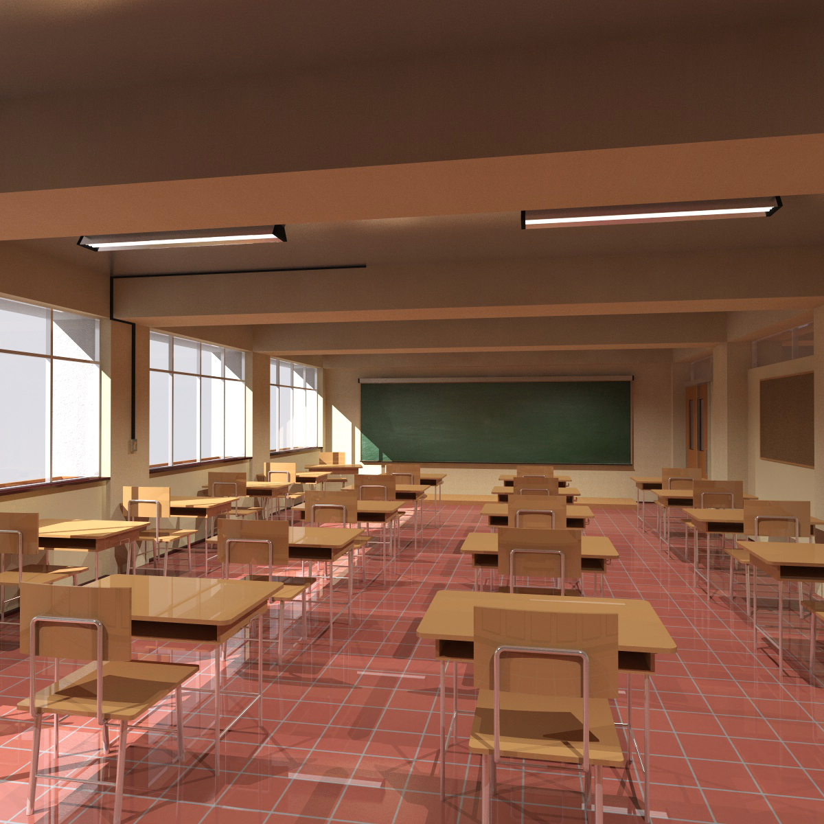 Highschool japanese classroom 3D model - TurboSquid 1311186