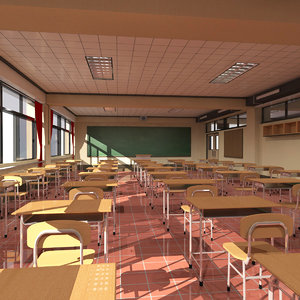 3D highschool classroom