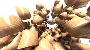 3D model rigid pendant smashing pile