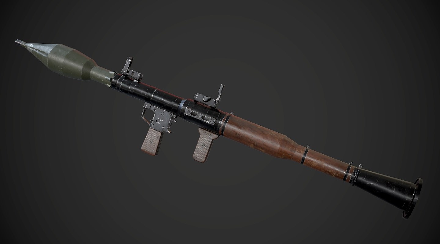 rpg-7 portable missile launcher aaa game weapon 3d model