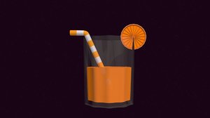 3D orange drink