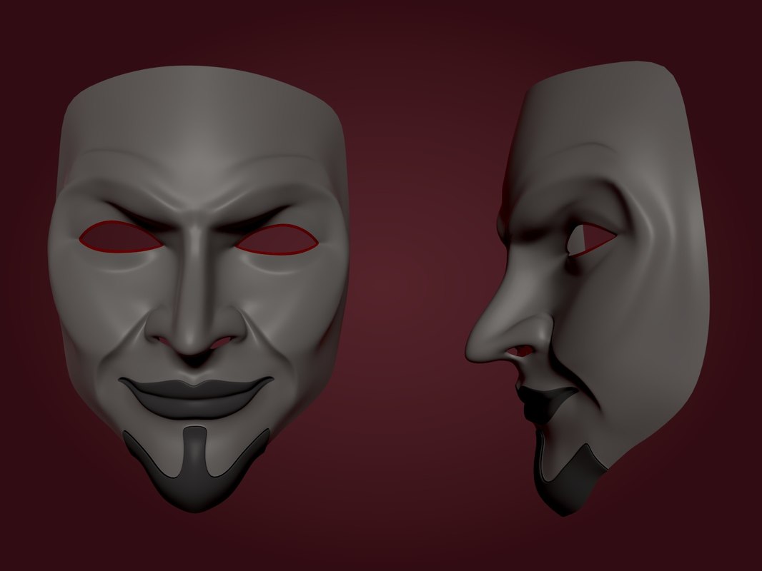 Anonymous mask 3D model TurboSquid 1312004