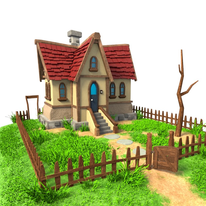 Cartoon house 3D model TurboSquid 1312025