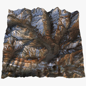 3D andes mountain range