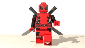 3D lego deadpool character