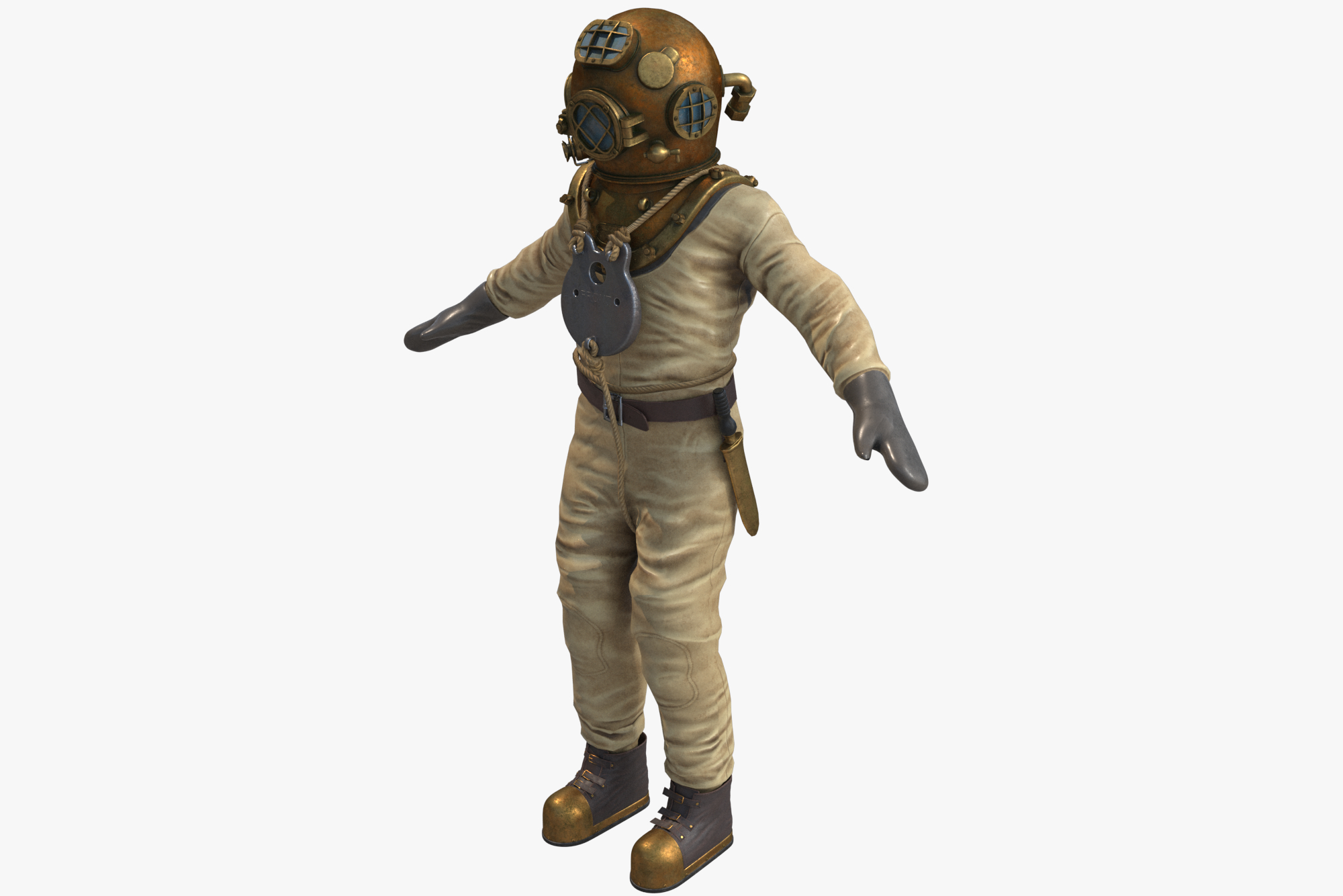 3D old diver suit TurboSquid 1312460