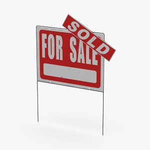 3D home-for-sale-sign-02---with-sold-sticker model