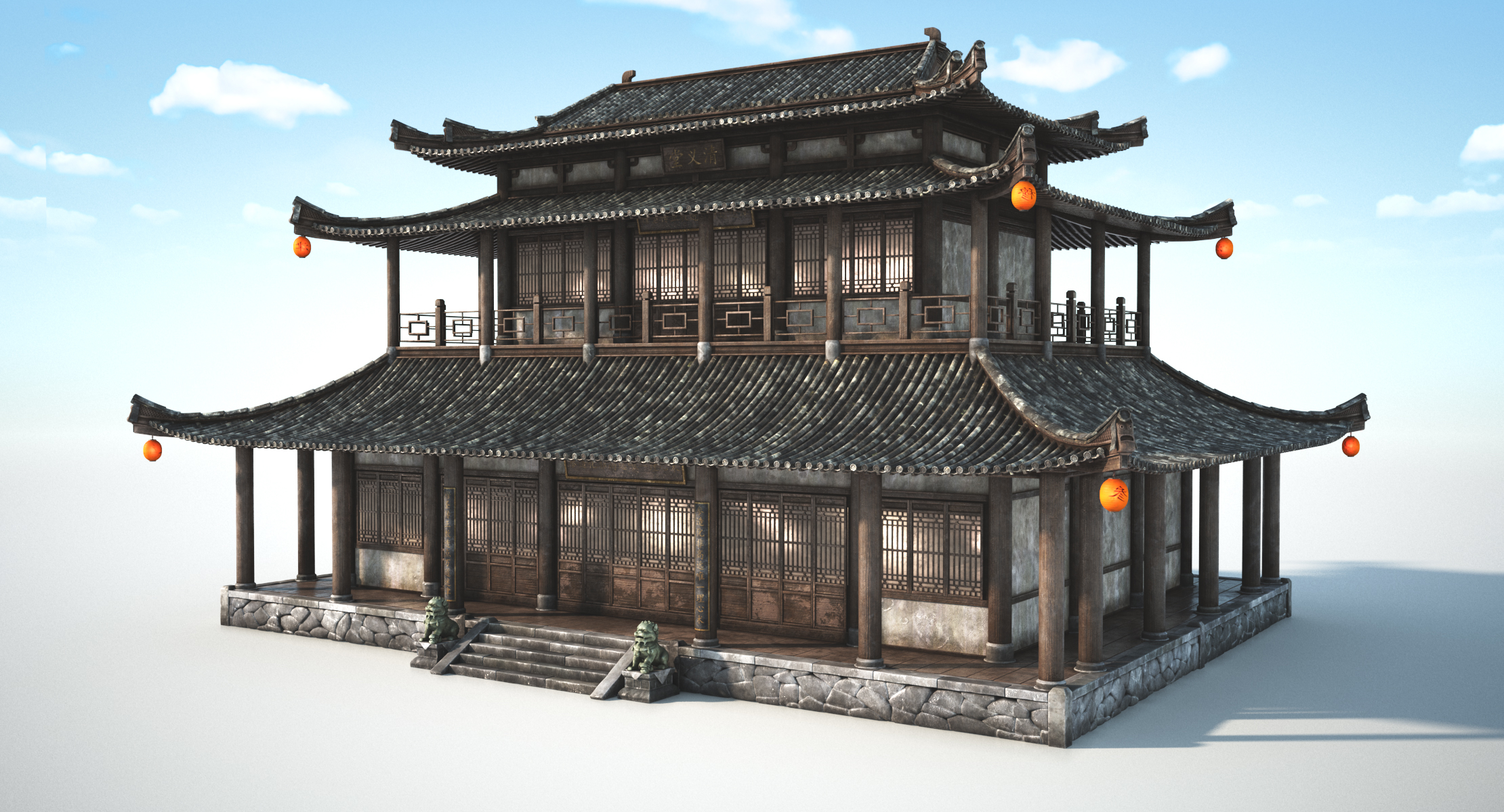 中国寺庙3d模型