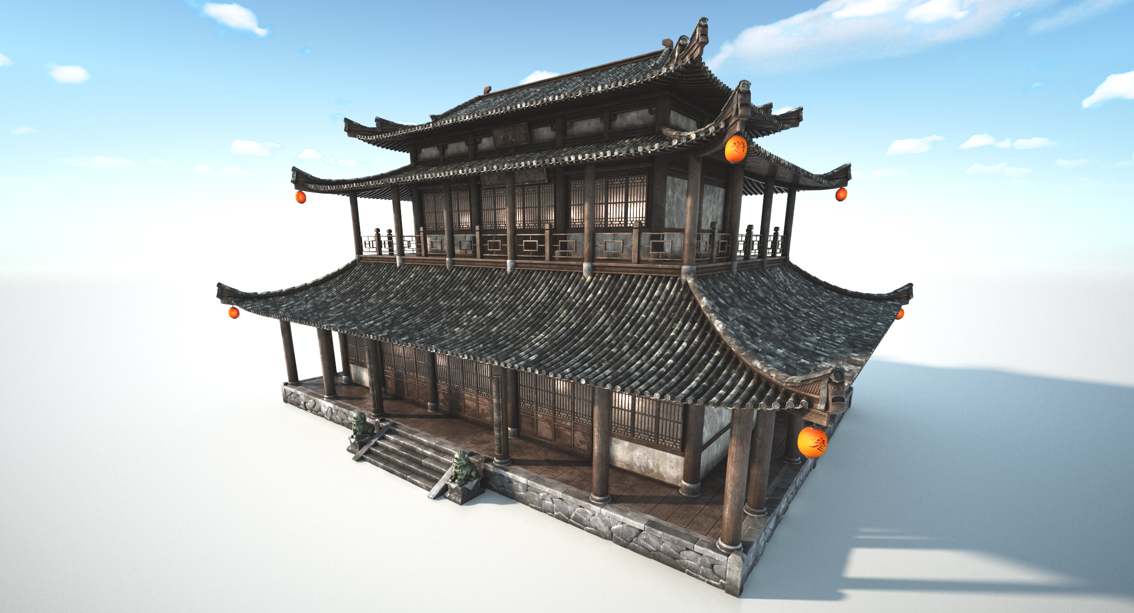 中国寺庙3d模型