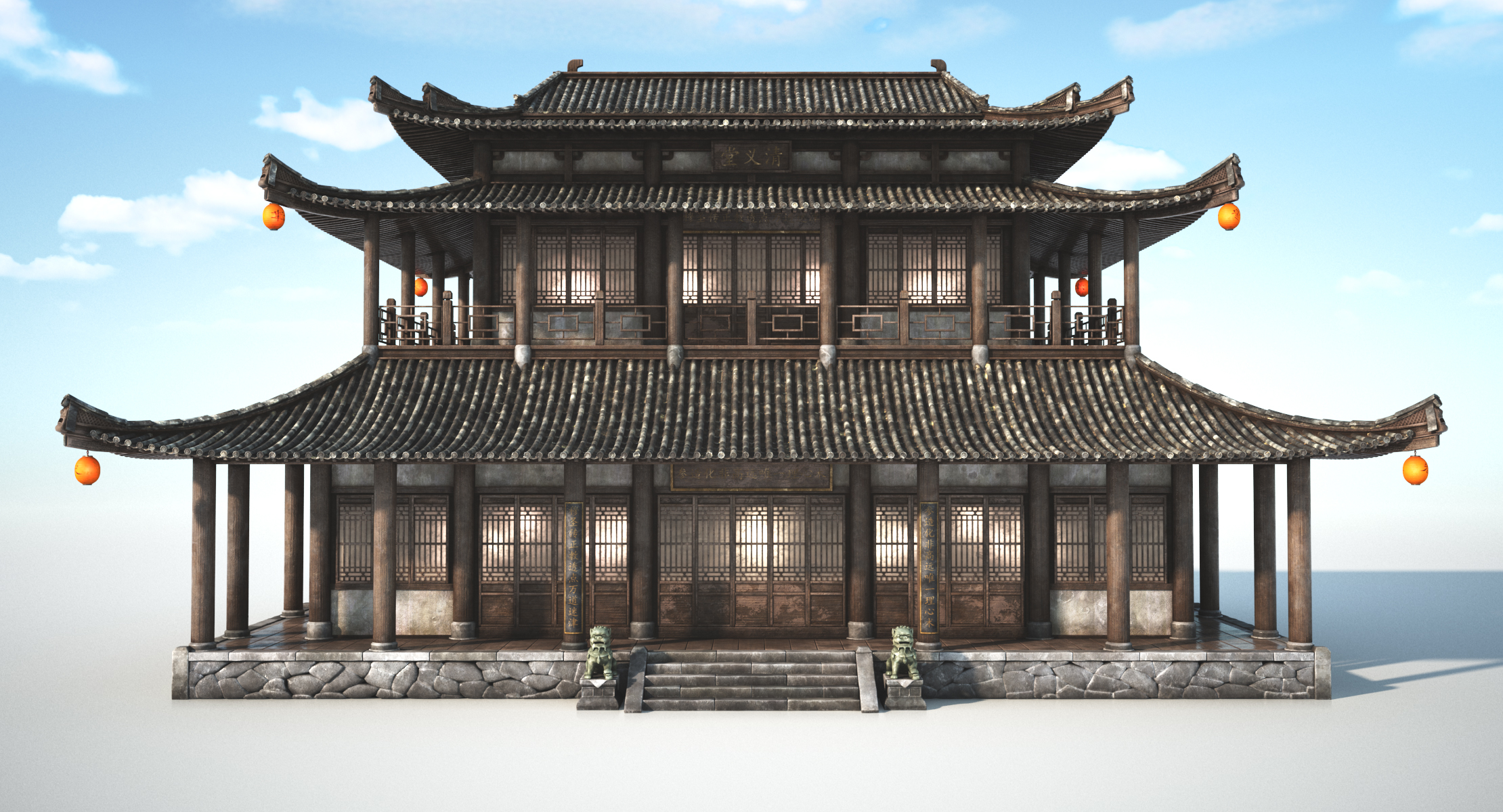 中国寺庙3d模型