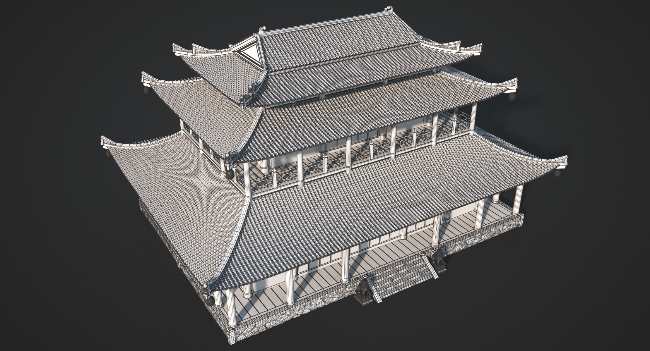 中国寺庙3d模型
