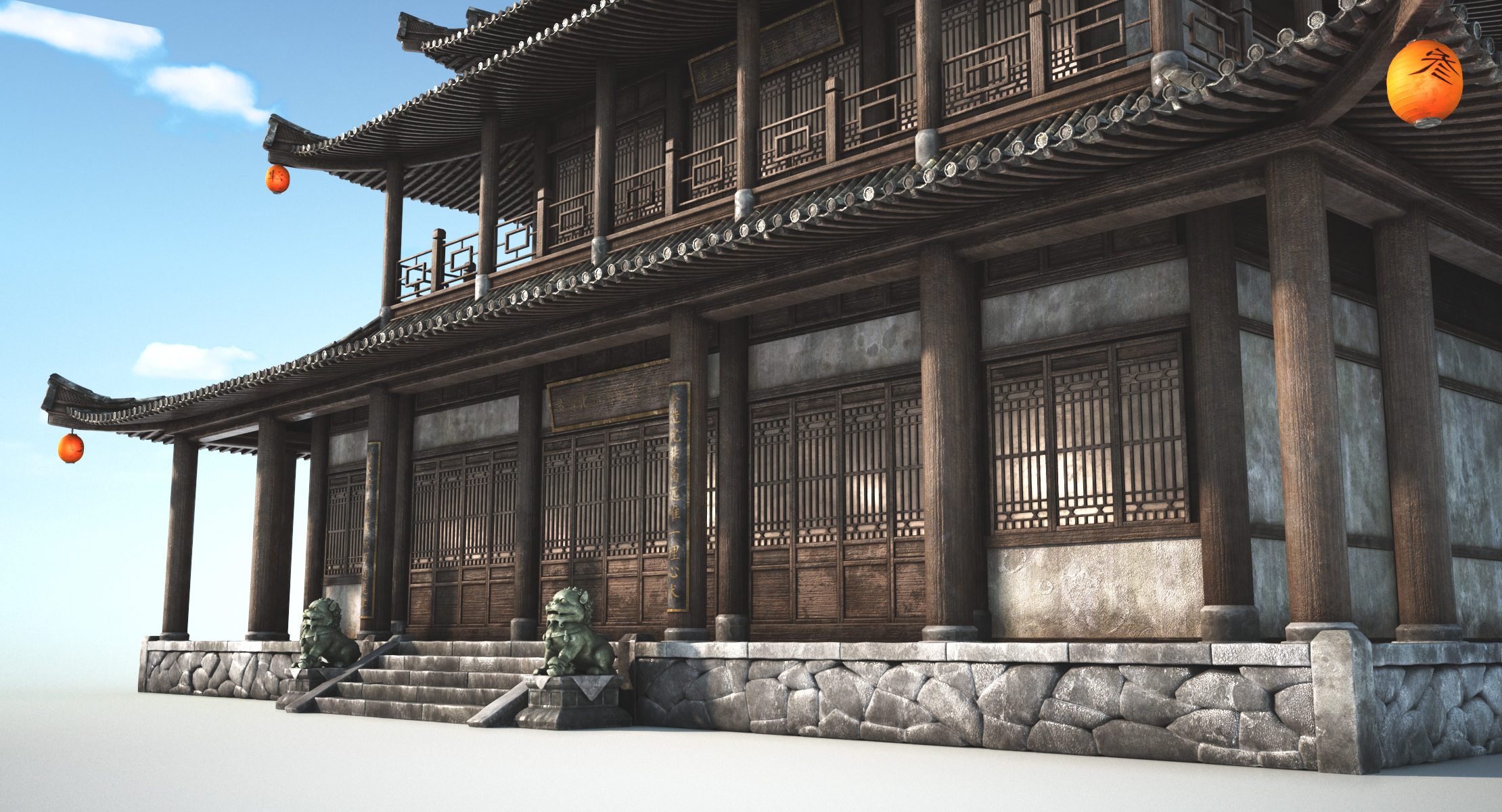 中国寺庙3d模型
