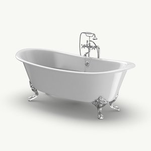 3D classical bathtub - faucet
