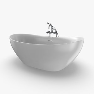 modern bathtub - faucet 3D model
