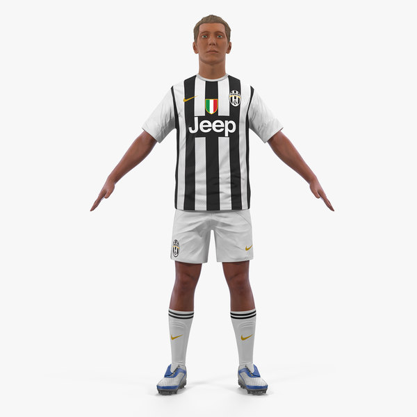 3D soccer football player juventus