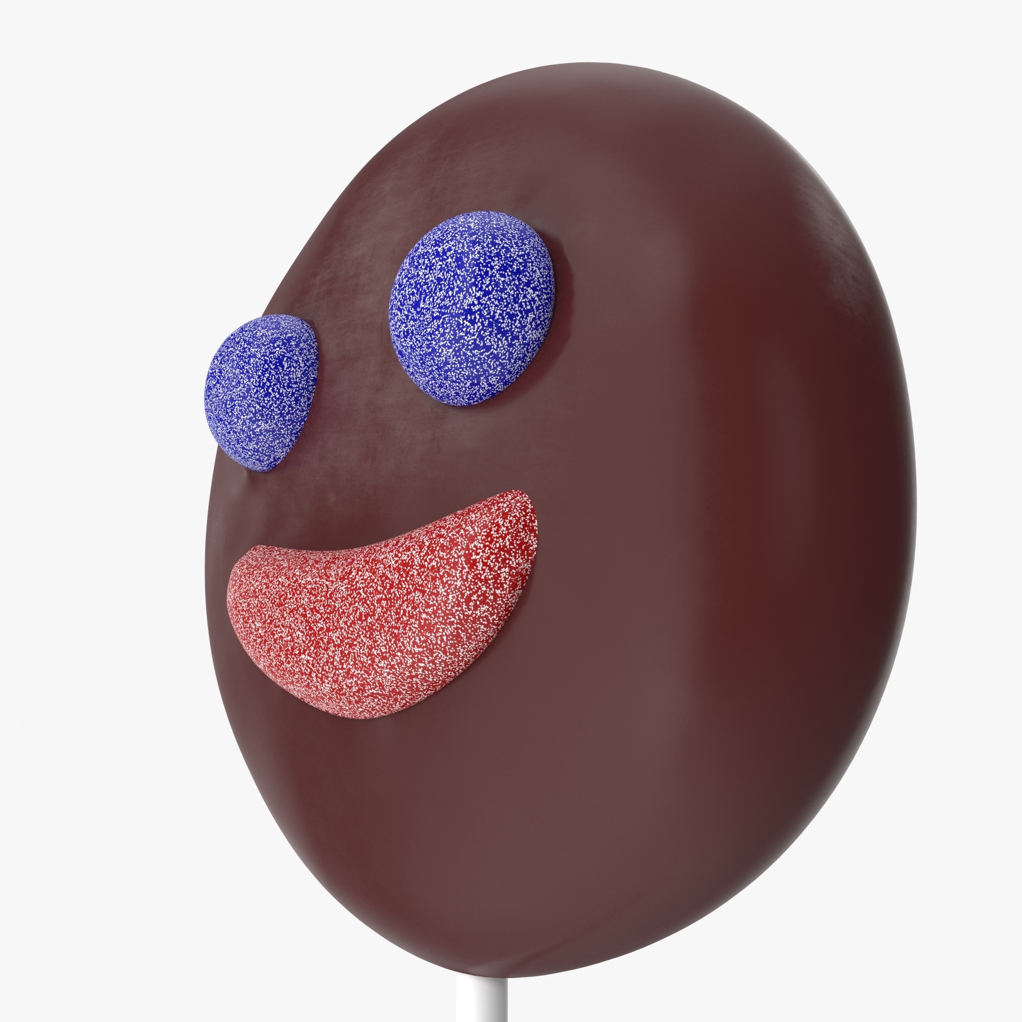 小丑蛋白软糖棒棒糖用巧克力和胶粘剂3d模型