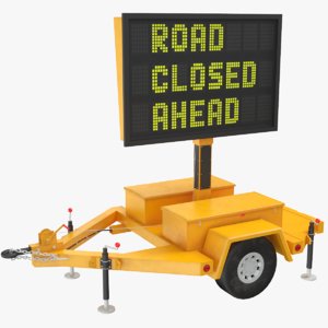 3D electronic road sign model