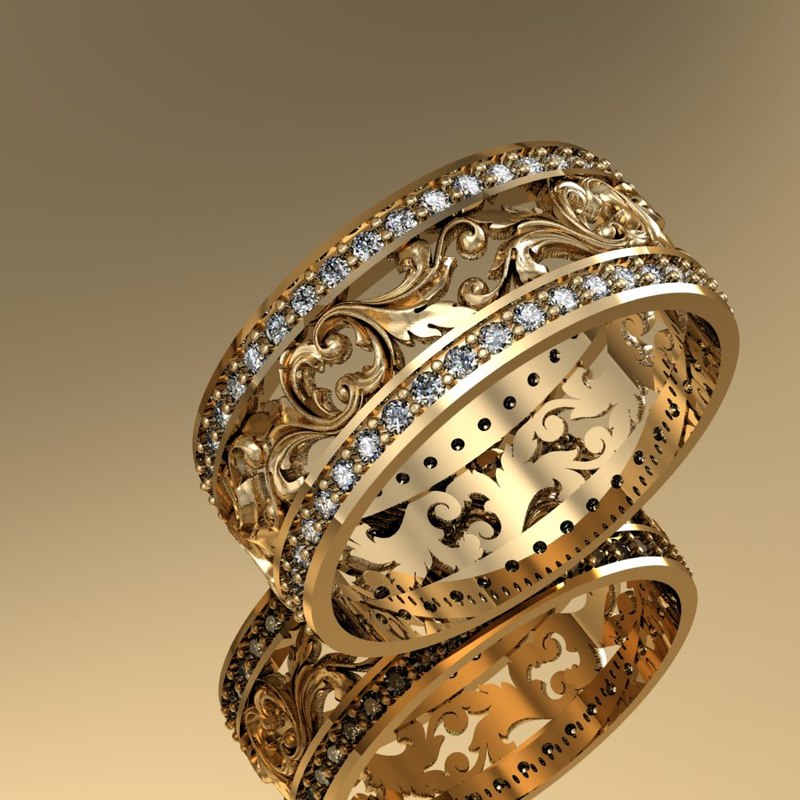 Fashion wedding ring gems model - TurboSquid 1313108