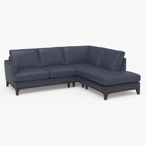 3D nostalgia compact chaise sectional sofa