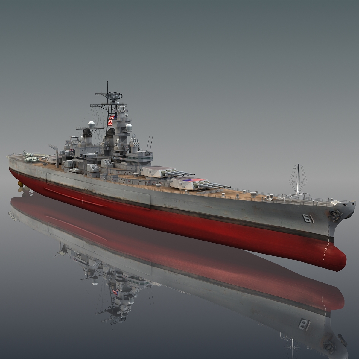 Uss iowa bb-61 model - TurboSquid 1313787