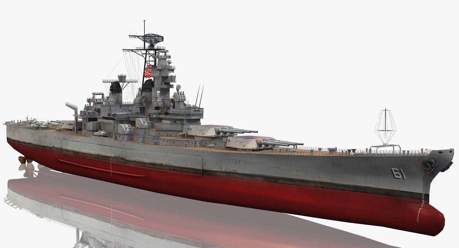 Uss iowa bb-61 3D model - TurboSquid 1313791