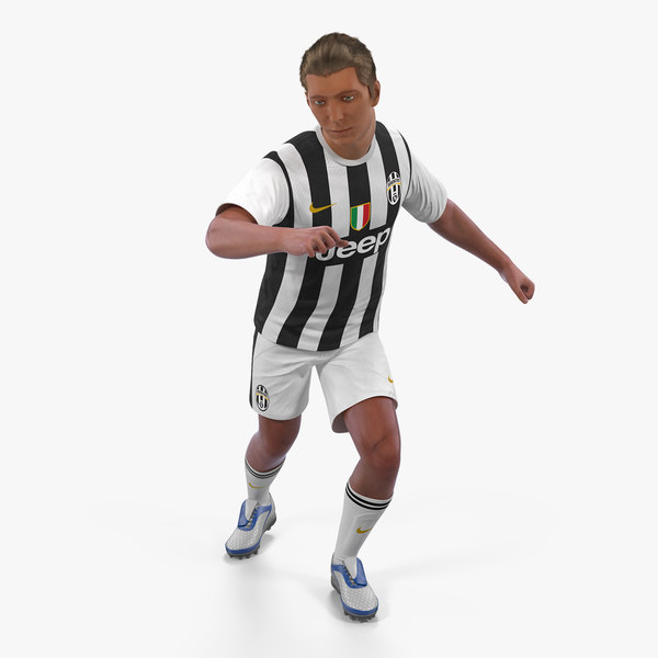 3D soccer football player juventus